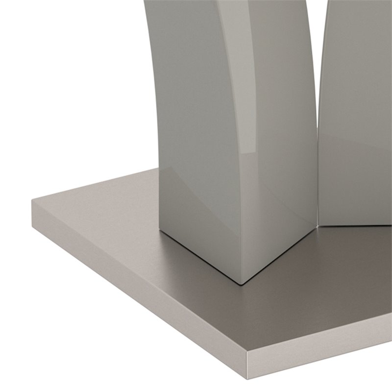 Napoli Modern Faux Marble/Stainless Steel Accent Table in Gray