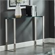 Contemporary Stainless Steel and Glass ConsoleDesk Silver