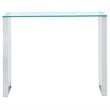 Contemporary Stainless Steel and Glass ConsoleDesk Silver
