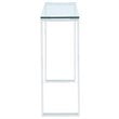 Contemporary Stainless Steel and Glass ConsoleDesk Silver