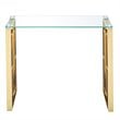 Contemporary Stainless Steel and Glass ConsoleDesk Gold