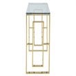 Contemporary Stainless Steel and Glass ConsoleDesk Gold
