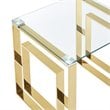 Contemporary Stainless Steel and Glass ConsoleDesk Gold