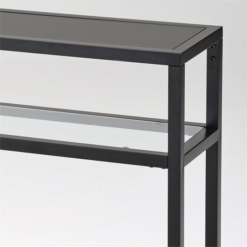 Contemporary Metal and Glass and MDF Console Table Black