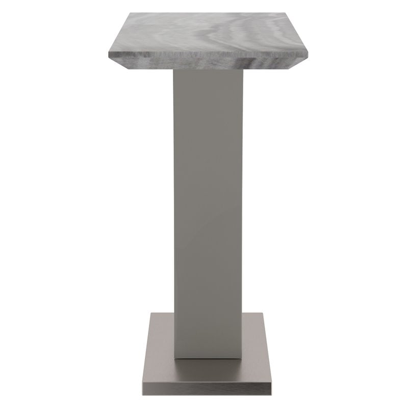 Napoli Modern Faux Marble/Stainless Steel Console Table in Gray