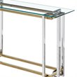 Contemporary Metal and Glass Console Table Silver and Gold