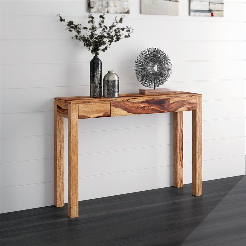Rustic Modern Solid Wood ConsoleDesk Dark Sheesham