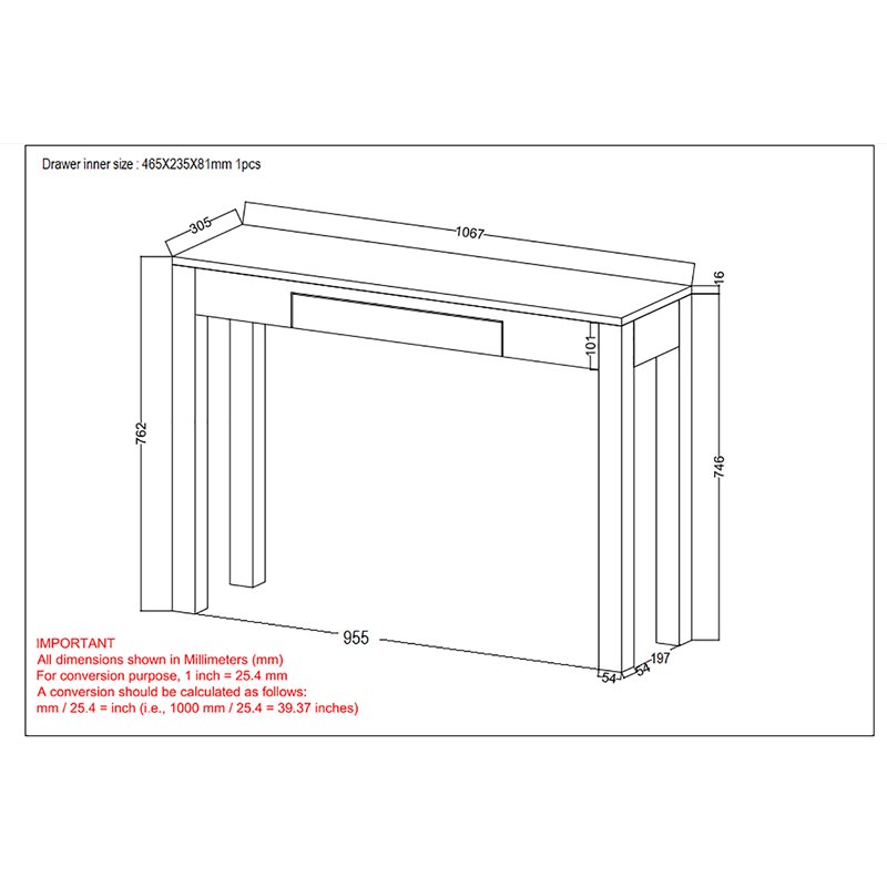 Rustic Modern Solid Wood ConsoleDesk Dark Sheesham