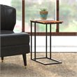 Rustic Industrial Solid Wood and Iron Accent Table Natural and Black