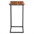 Rustic Industrial Solid Wood and Iron Accent Table Natural and Black