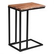 Rustic Industrial Solid Wood and Iron Accent Table Natural and Black