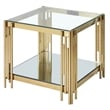 Contemporary Metal and Glass Large Accent Table Gold