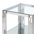 Contemporary Metal and Glass Large Accent Table Silver