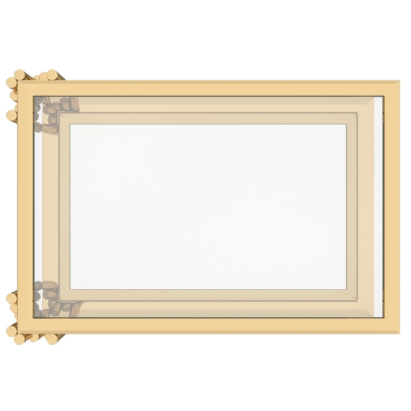 Contemporary Metal and Glass Small Accent Table Gold