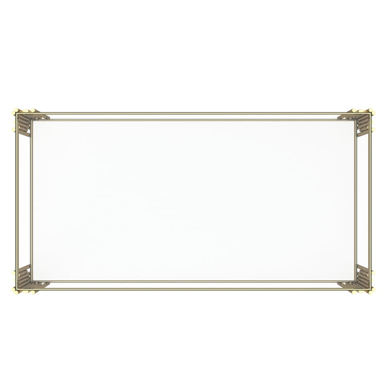 Estrel Metal/Glass Top Coffee Table with Lower Shelf in Gold