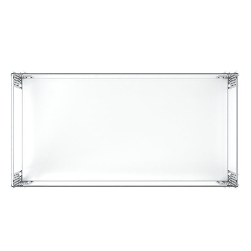 Estrel Metal/Glass Top Coffee Table with Lower Shelf in Silver