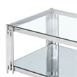 Estrel Metal/Glass Top Coffee Table with Lower Shelf in Silver