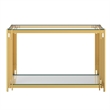Contemporary Metal and Glass Console Table Gold