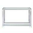 Contemporary Metal and Glass Console Table Silver
