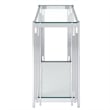 Contemporary Metal and Glass Console Table Silver