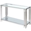 Contemporary Metal and Glass Console Table Silver