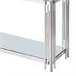 Contemporary Metal and Glass Console Table Silver