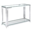 Contemporary Metal and Glass Console Table Silver