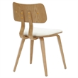 MidCentury Modern Fabric and Wood Dining Chair Beige and Natural