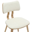 MidCentury Modern Fabric and Wood Dining Chair Beige and Natural