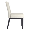Contemporary Faux Leather and Metal Dining Chair Set of 2 Beigeand Black