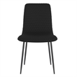 Contemporary Faux Leather and Metal Dining Chair Set of 2 Black