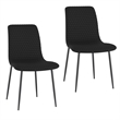 Contemporary Faux Leather and Metal Dining Chair Set of 2 Black