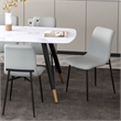 Contemporary Faux Leather and Metal Dining Chair Set of 2 Grey and Black