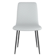 Contemporary Faux Leather and Metal Dining Chair Set of 2 Grey and Black