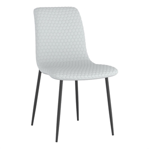 Contemporary Faux Leather and Metal Dining Chair Set of 2 Grey and Black