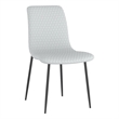 Contemporary Faux Leather and Metal Dining Chair Set of 2 Grey and Black