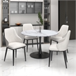 Contemporary Fabric and Metal Dining Chair Set of 2 Beigeand Black