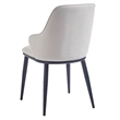 Contemporary Fabric and Metal Dining Chair Set of 2 Beigeand Black