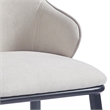 Contemporary Fabric and Metal Dining Chair Set of 2 Beigeand Black
