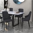Contemporary Faux Leather and Metal Dining Chair Set of 2 Black
