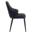 Contemporary Faux Leather and Metal Dining Chair Set of 2 Black