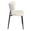 Contemporary Faux Leather and Metal Dining Chair Set of 2 Beigeand Black
