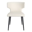 Contemporary Faux Leather and Metal Dining Chair Set of 2 Beigeand Black