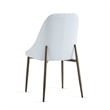 Modern Faux Leather and Metal Dining Chair Set of 2 White and Aged Gold
