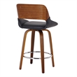 MidCentury Faux Leather and Wood 26