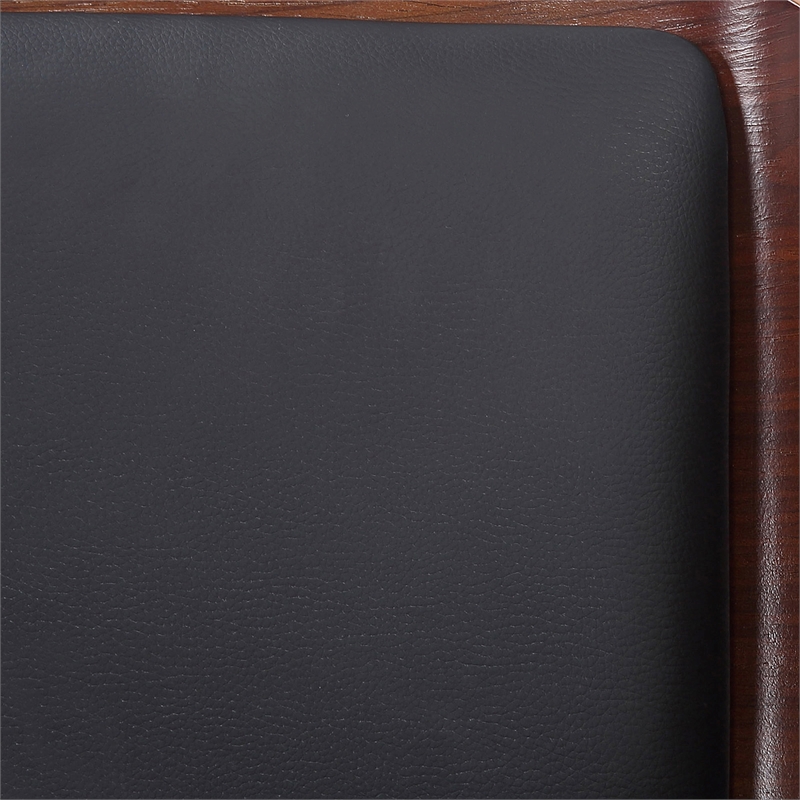 MidCentury Faux Leather and Wood 26