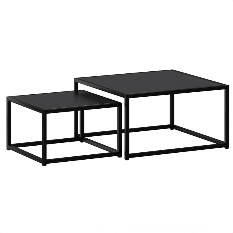 Inspire Contemporary Metal and Glass and MDF Console Table Black