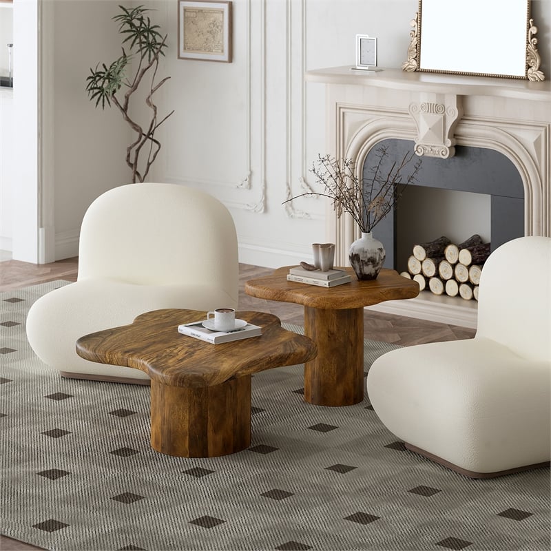 Inspire 2pc Coffee Table Set Walnut