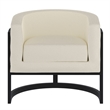 Inspire Modern Boucle Fabric Accent Chair Ivory and Black