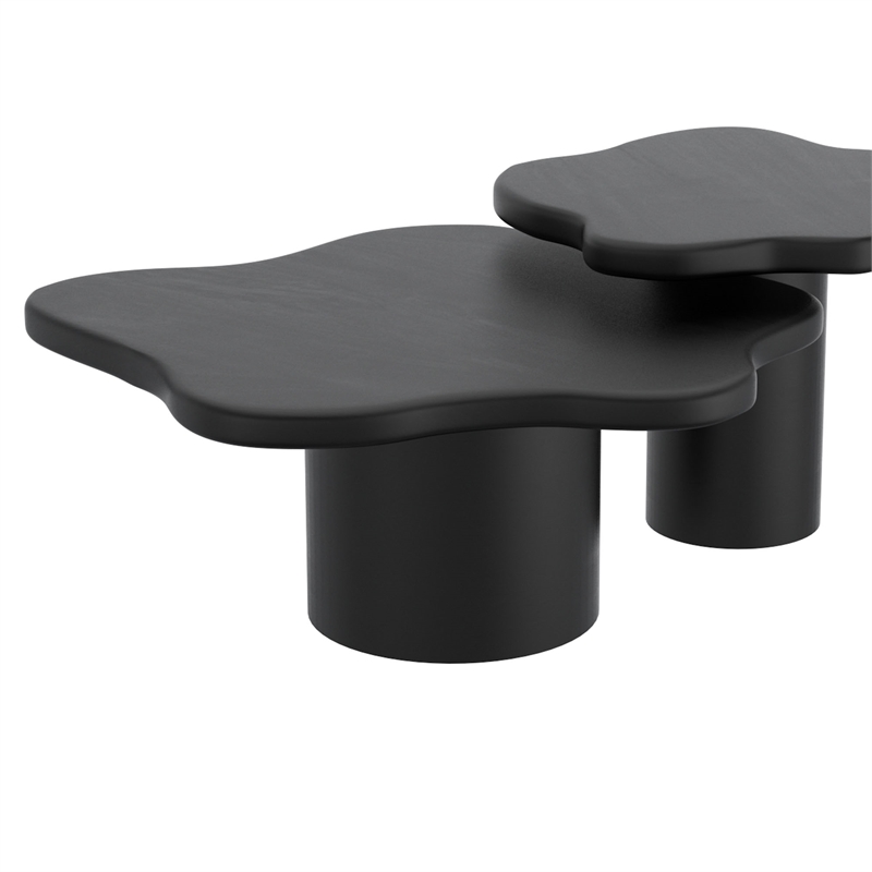 Inspire MidCentury Modern Solid Wood Large Coffee Table Black